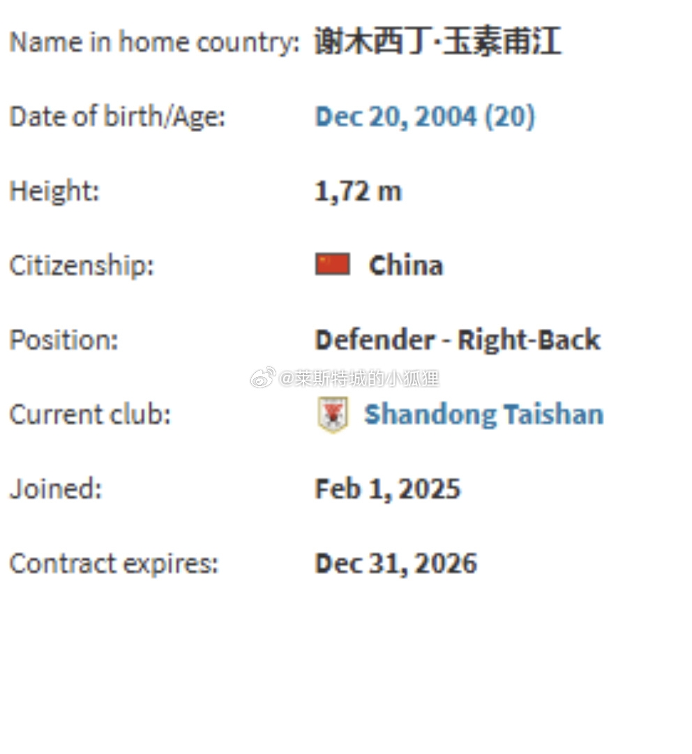 德轉顯示，因年齡造假被禁賽三個月的謝木西丁就是泰山的玉蘇甫