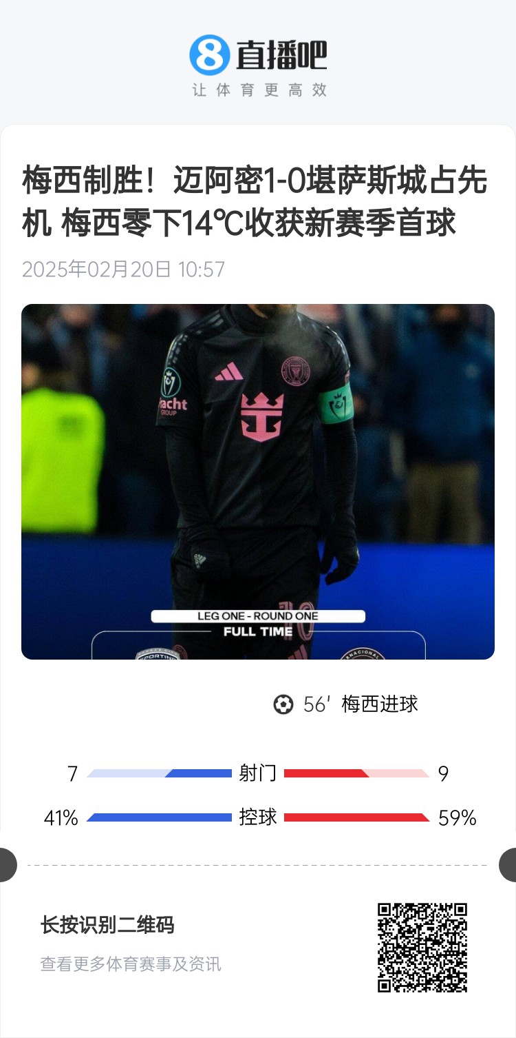 冰火兩重！梅西上一場-14℃進球，本場美職聯21°C