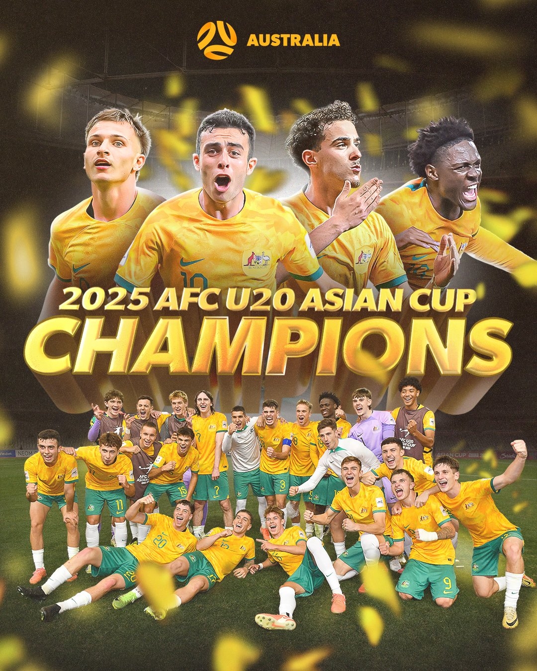 U20亞洲杯排名：澳大利亞首奪冠，澳沙韓日前4進世青賽，中國第8